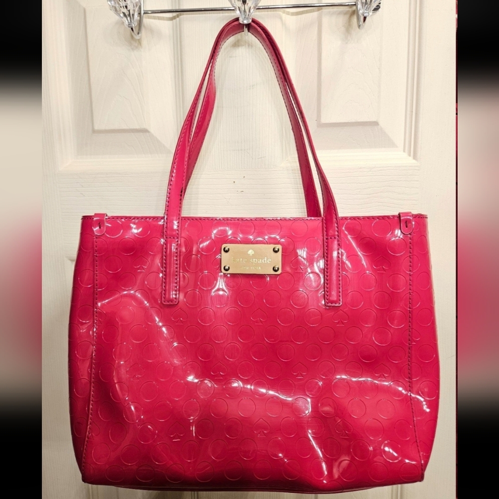 Kate spade hot pink patent Sophia Tote Bag purse handbag